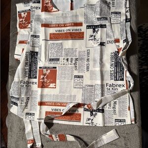 STYLEWE Cream and Orange Newspaper Print Vibes on Vibes Sleeveless Shirt Large